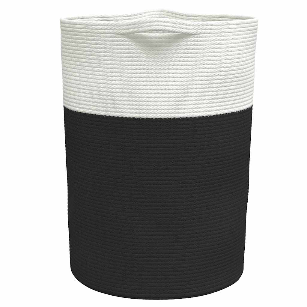 Storage Basket Black and White Ø49x65 cm Cotton