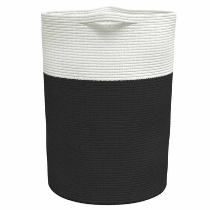 Storage Basket Black and White Ø49x65 cm Cotton