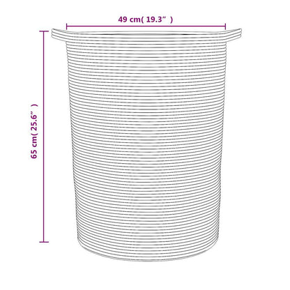 Storage Basket Black and White Ø49x65 cm Cotton