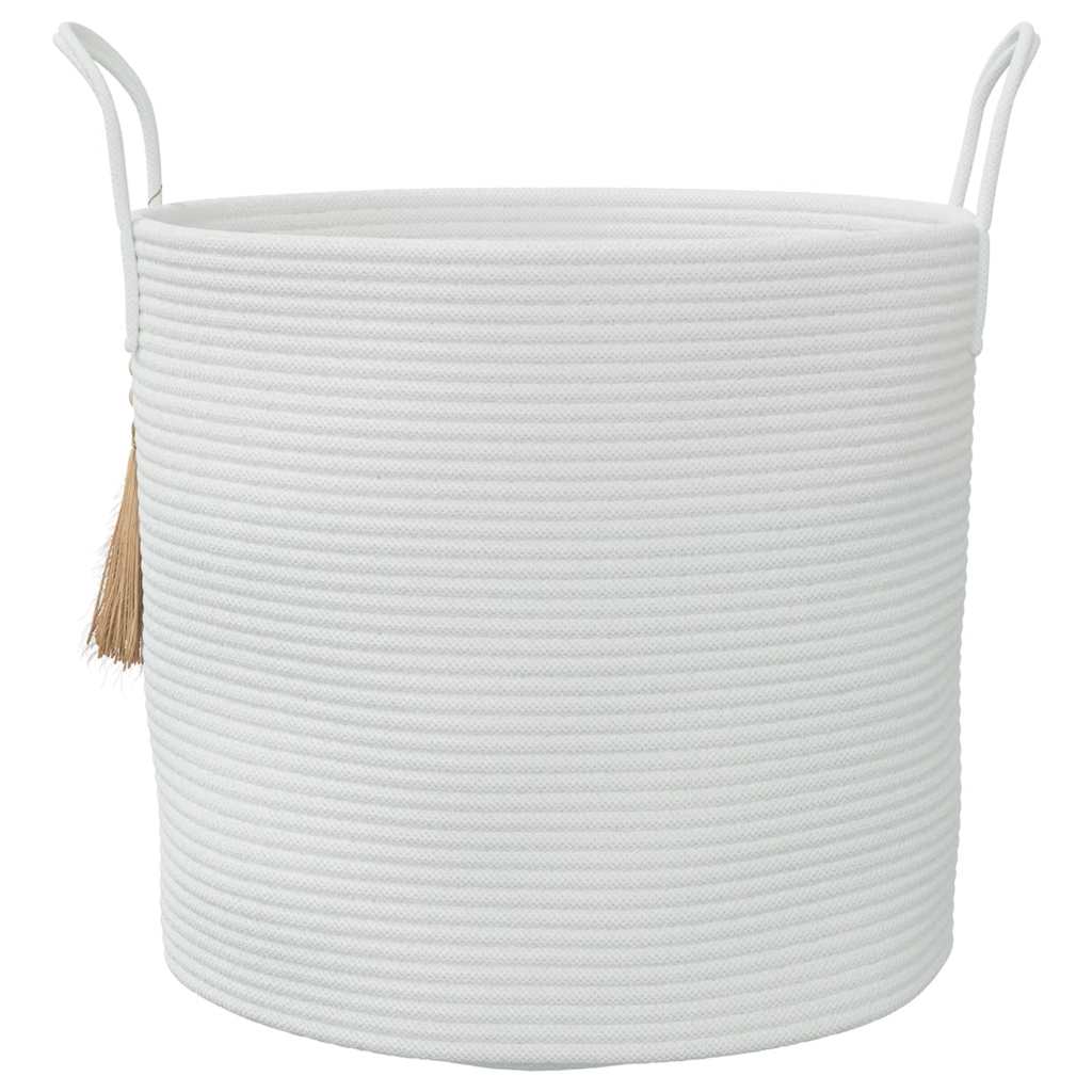 Storage Basket White Ø40x35 cm Cotton