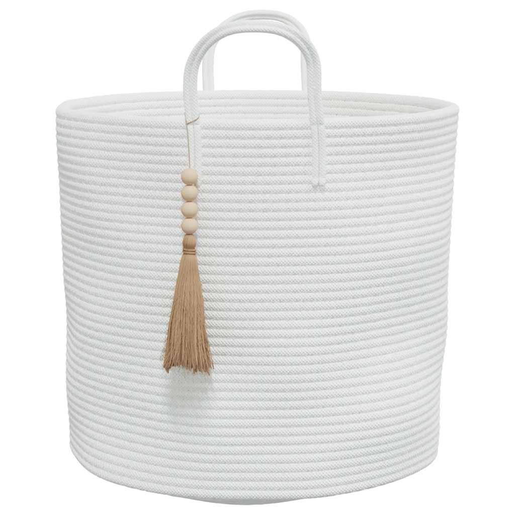 Storage Basket White Ø40x35 cm Cotton