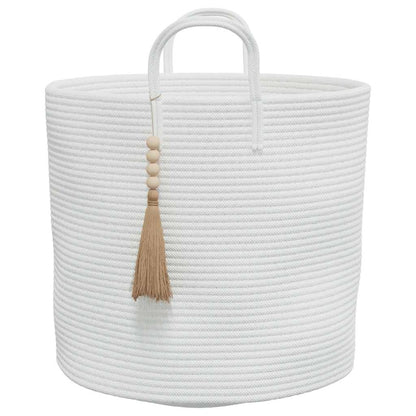 Storage Basket White Ø40x35 cm Cotton