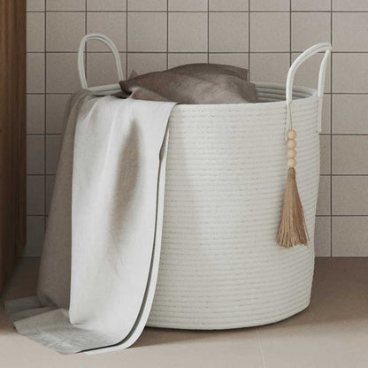 Storage Basket White Ø40x35 cm Cotton