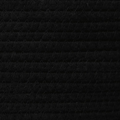 Storage Basket with Lid White and Black Ø40x35 cm Cotton