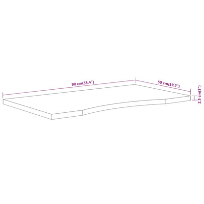 Desk Top 90x50x2.5 cm Rectangular Solid Wood Acacia