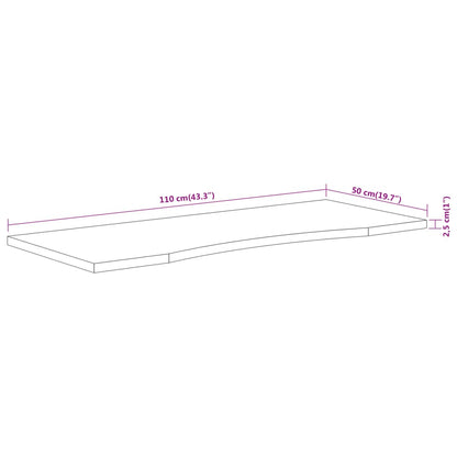 Desk Top 110x50x2.5 cm Rectangular Solid Wood Acacia
