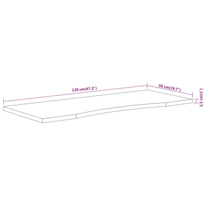 Desk Top 120x50x2.5 cm Rectangular Solid Wood Acacia