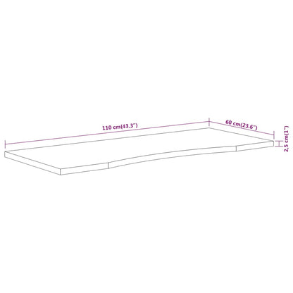 Desk Top 110x60x2.5 cm Rectangular Solid Wood Acacia