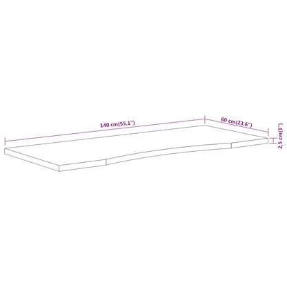 Desk Top 140x60x2.5 cm Rectangular Solid Wood Acacia