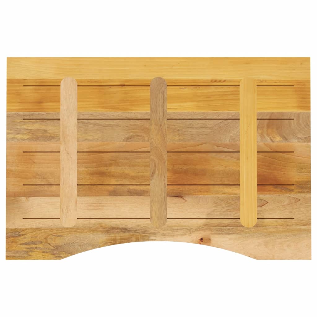 Desk Top with Curve 100x60x2.5 cm Solid Wood Rough Mango