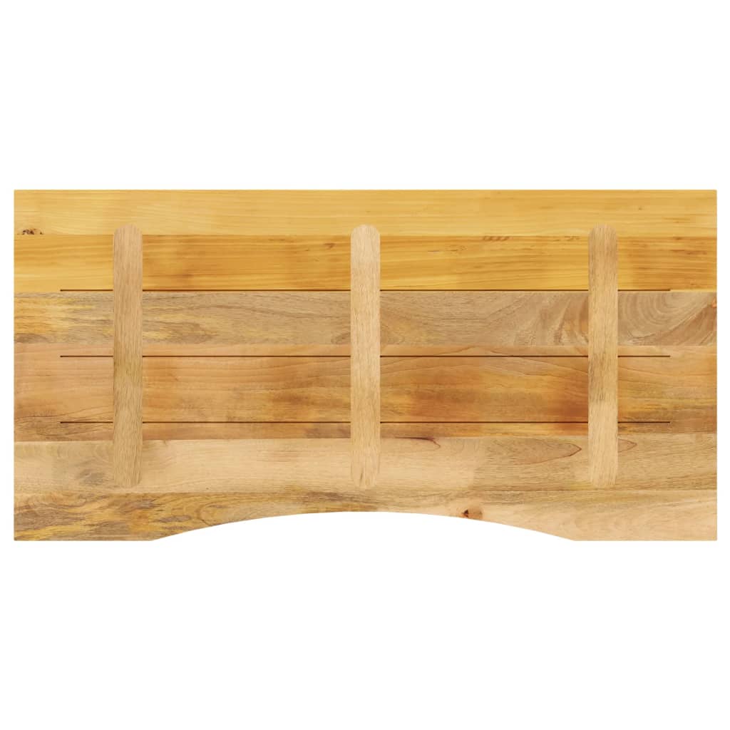 Desk Top with Curve 140x60x2.5 cm Solid Wood Rough Mango