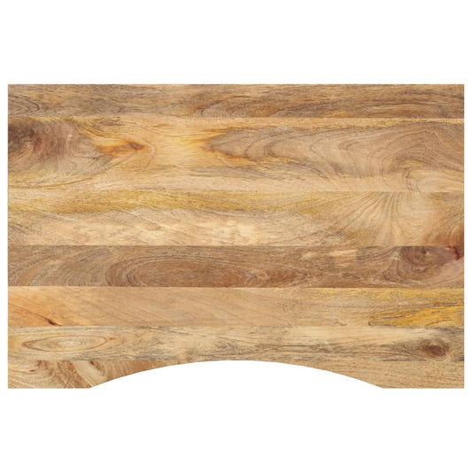 Desk Top with Curve 90x50x2.5 cm Solid Wood Rough Mango