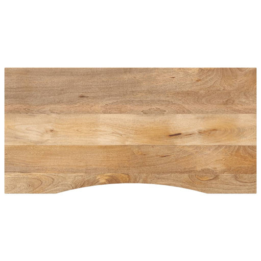 Desk Top with Curve 120x60x2.5 cm Solid Wood Rough Mango