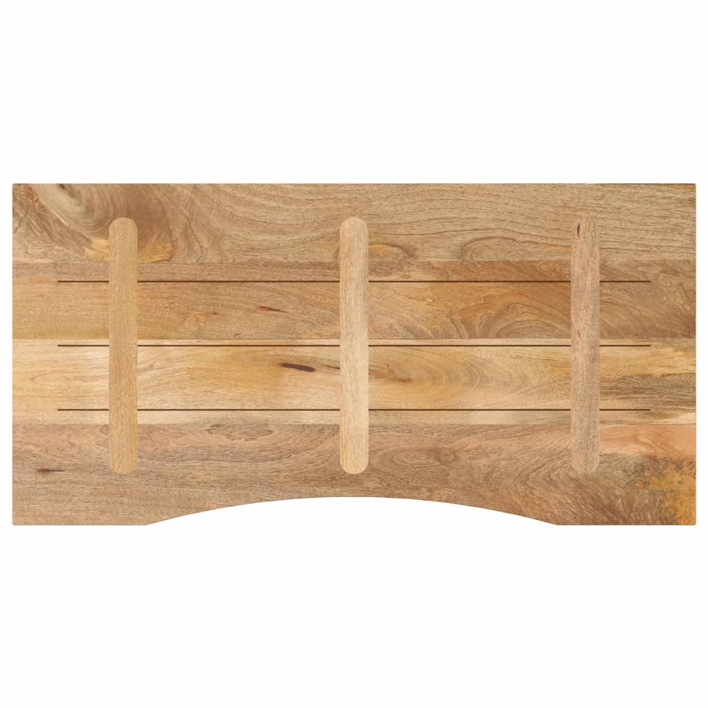 Desk Top with Curve 140x60x2.5 cm Solid Wood Rough Mango