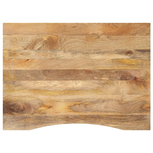 Desk Top with Curve 100x80x2.5 cm Solid Wood Rough Mango
