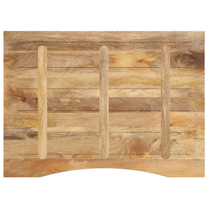 Desk Top with Curve 100x80x2.5 cm Solid Wood Rough Mango