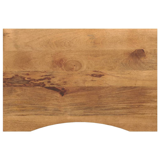 Desk Top with Curve 80x50x2.5 cm Solid Wood Rough Mango