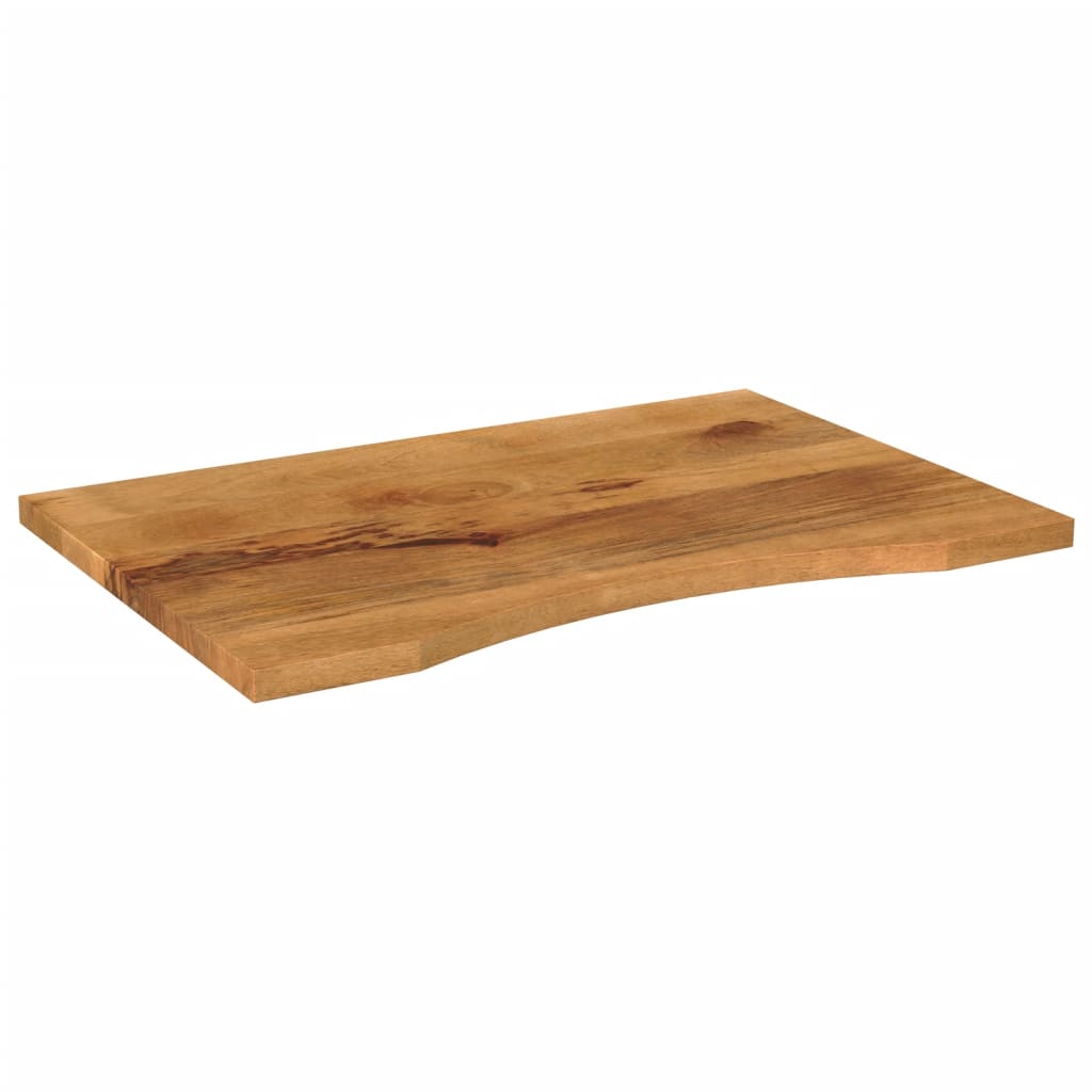 Desk Top with Curve 80x50x2.5 cm Solid Wood Rough Mango