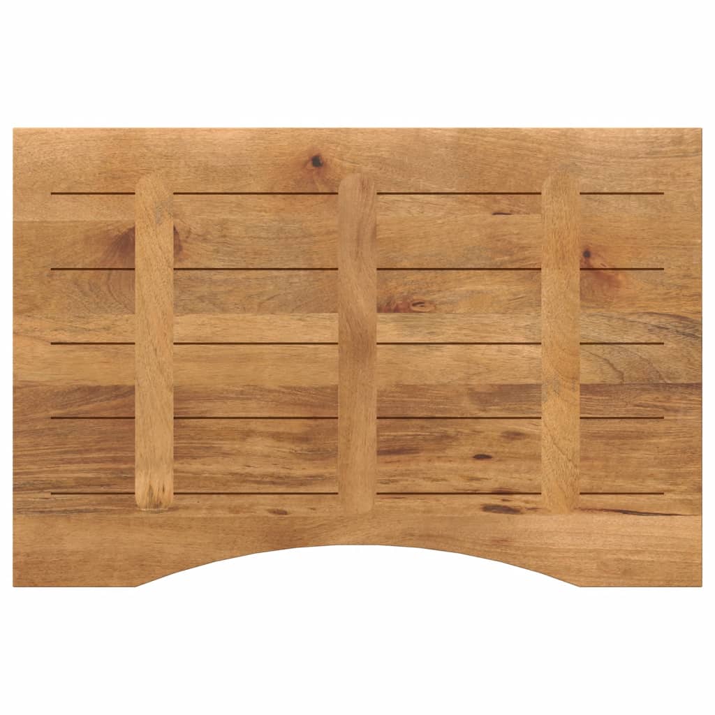 Desk Top with Curve 80x50x2.5 cm Solid Wood Rough Mango