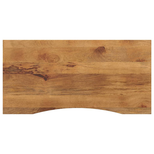 Desk Top with Curve 120x60x2.5 cm Solid Wood Rough Mango