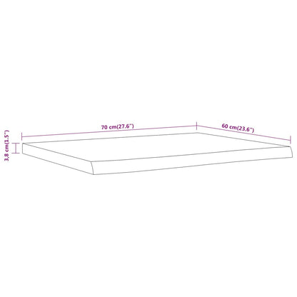 Bathroom Countertop 70x60x3.8 cm Rectangular Solid Wood Acacia