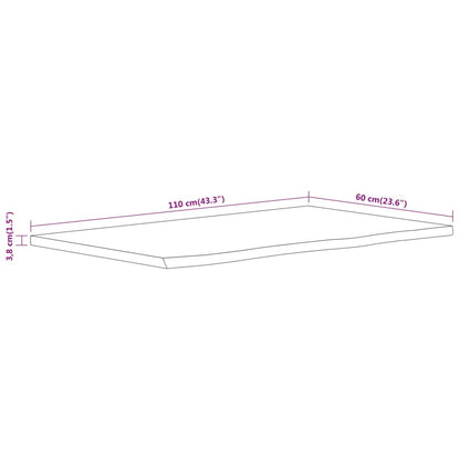 Bathroom Countertop 110x60x3.8 cm Rectangular Solid Wood Acacia