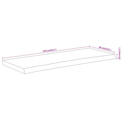 Bathroom Countertop 140x60x3.8 cm Rectangular Solid Wood Acacia