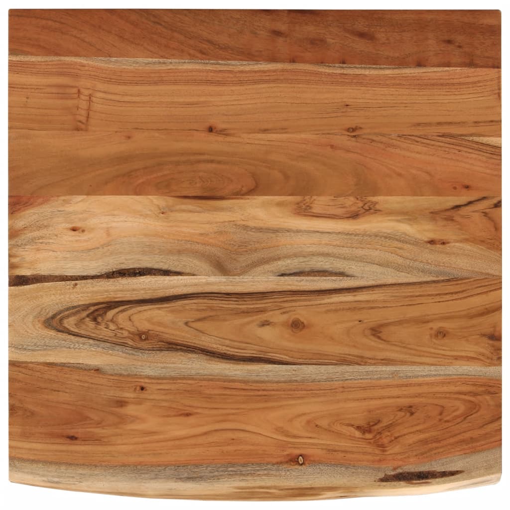 Desk Top 80x80x3.8 cm Square Solid Wood Acacia Live Edge