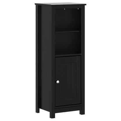 Bathroom Cabinet BERG Black 40x34x110 cm Solid Wood Pine