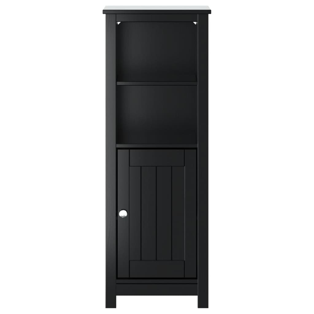 Bathroom Cabinet BERG Black 40x34x110 cm Solid Wood Pine