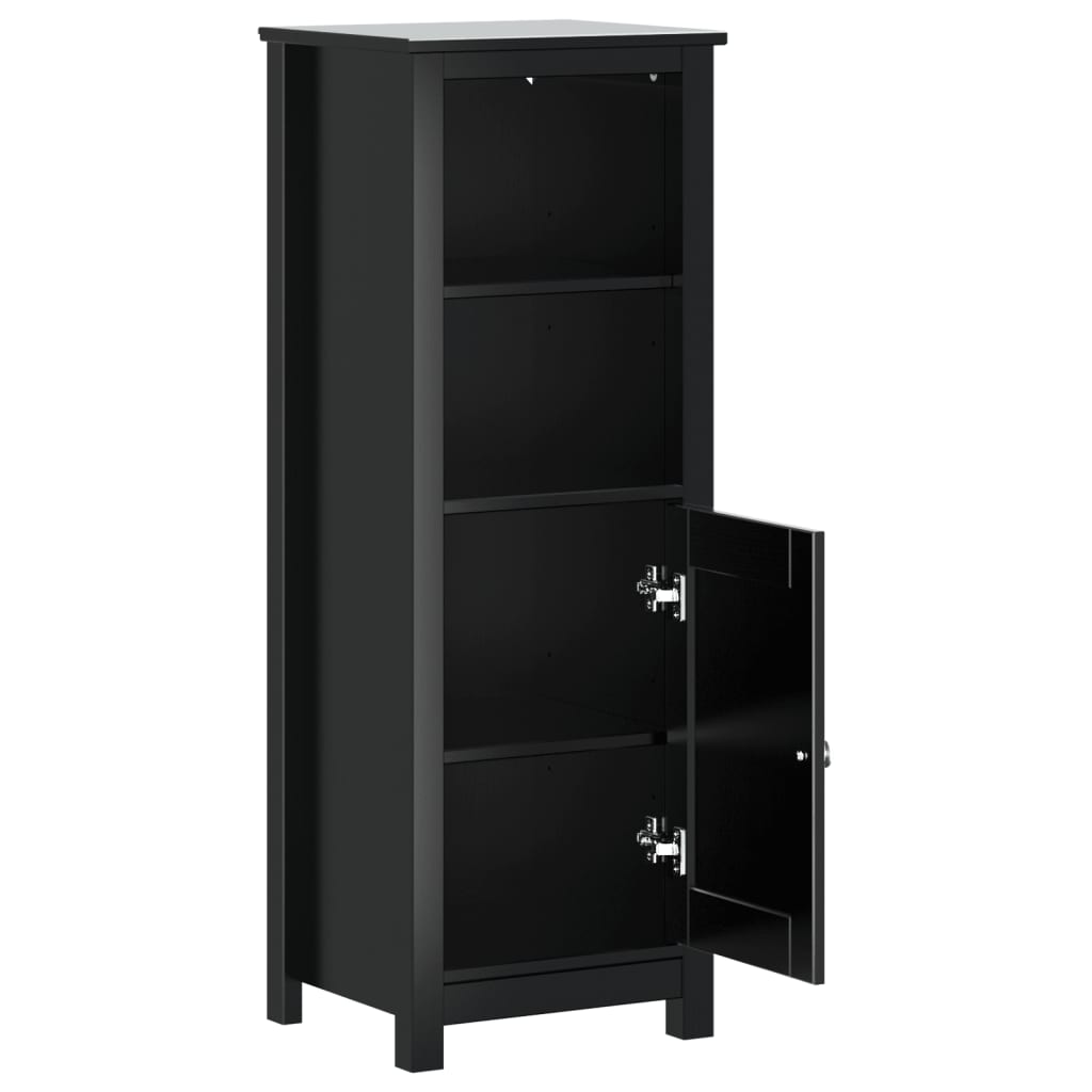 Bathroom Cabinet BERG Black 40x34x110 cm Solid Wood Pine