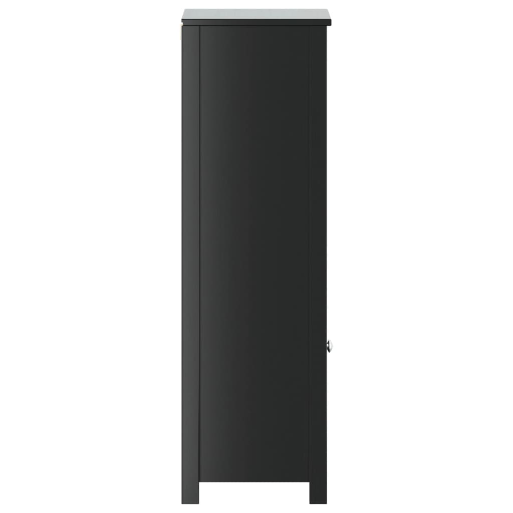 Bathroom Cabinet BERG Black 40x34x110 cm Solid Wood Pine