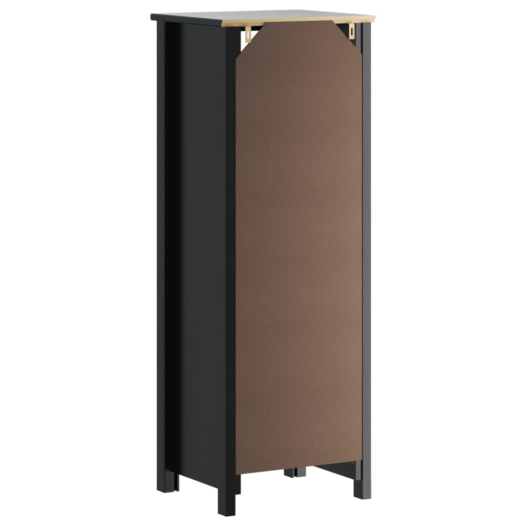 Bathroom Cabinet BERG Black 40x34x110 cm Solid Wood Pine