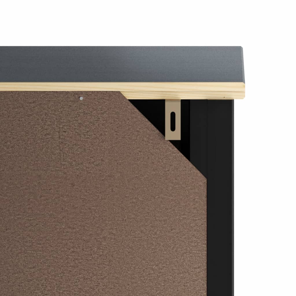 Bathroom Cabinet BERG Black 40x34x110 cm Solid Wood Pine