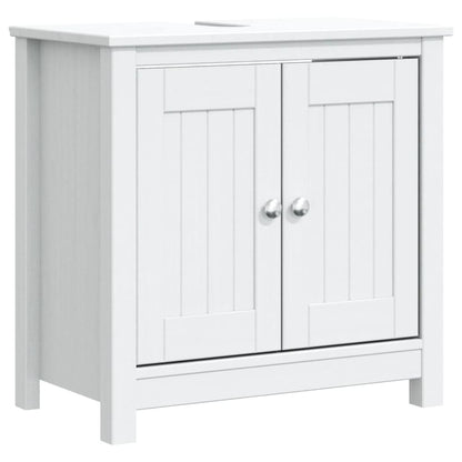 Bathroom Sink Cabinet BERG White 60x34x59 cm Solid Wood Pine