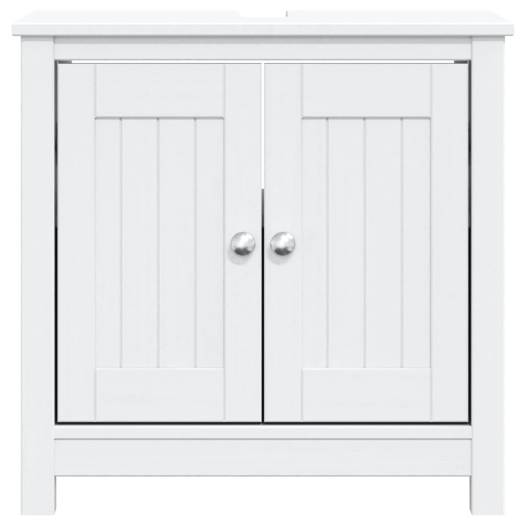 Bathroom Sink Cabinet BERG White 60x34x59 cm Solid Wood Pine