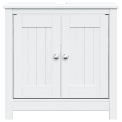 Bathroom Sink Cabinet BERG White 60x34x59 cm Solid Wood Pine