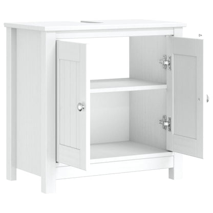 Bathroom Sink Cabinet BERG White 60x34x59 cm Solid Wood Pine