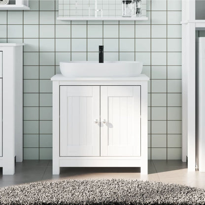 Bathroom Sink Cabinet BERG White 60x34x59 cm Solid Wood Pine