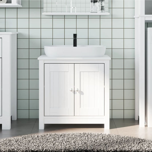 Bathroom Sink Cabinet BERG White 60x34x59 cm Solid Wood Pine