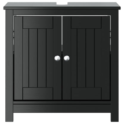 Bathroom Sink Cabinet BERG Black 60x34x59 cm Solid Wood Pine