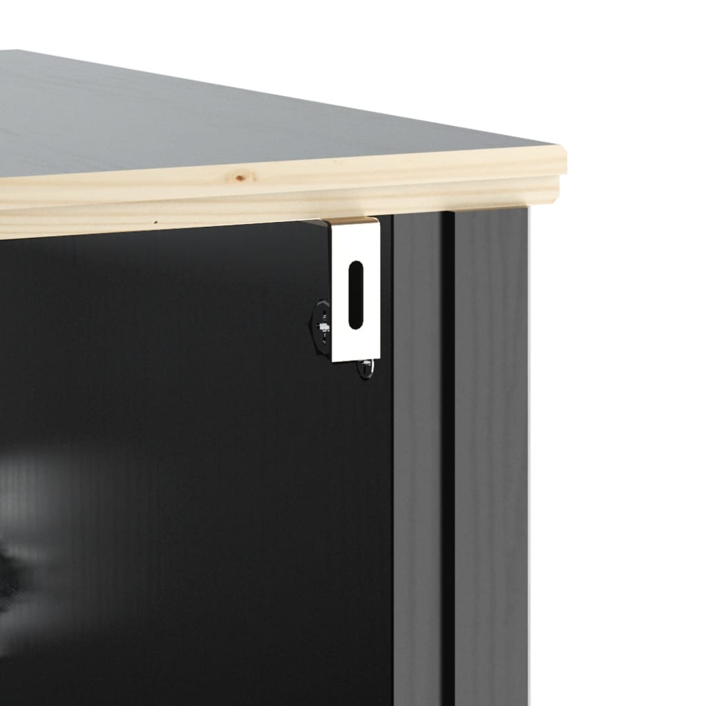 Bathroom Sink Cabinet BERG Black 60x34x59 cm Solid Wood Pine