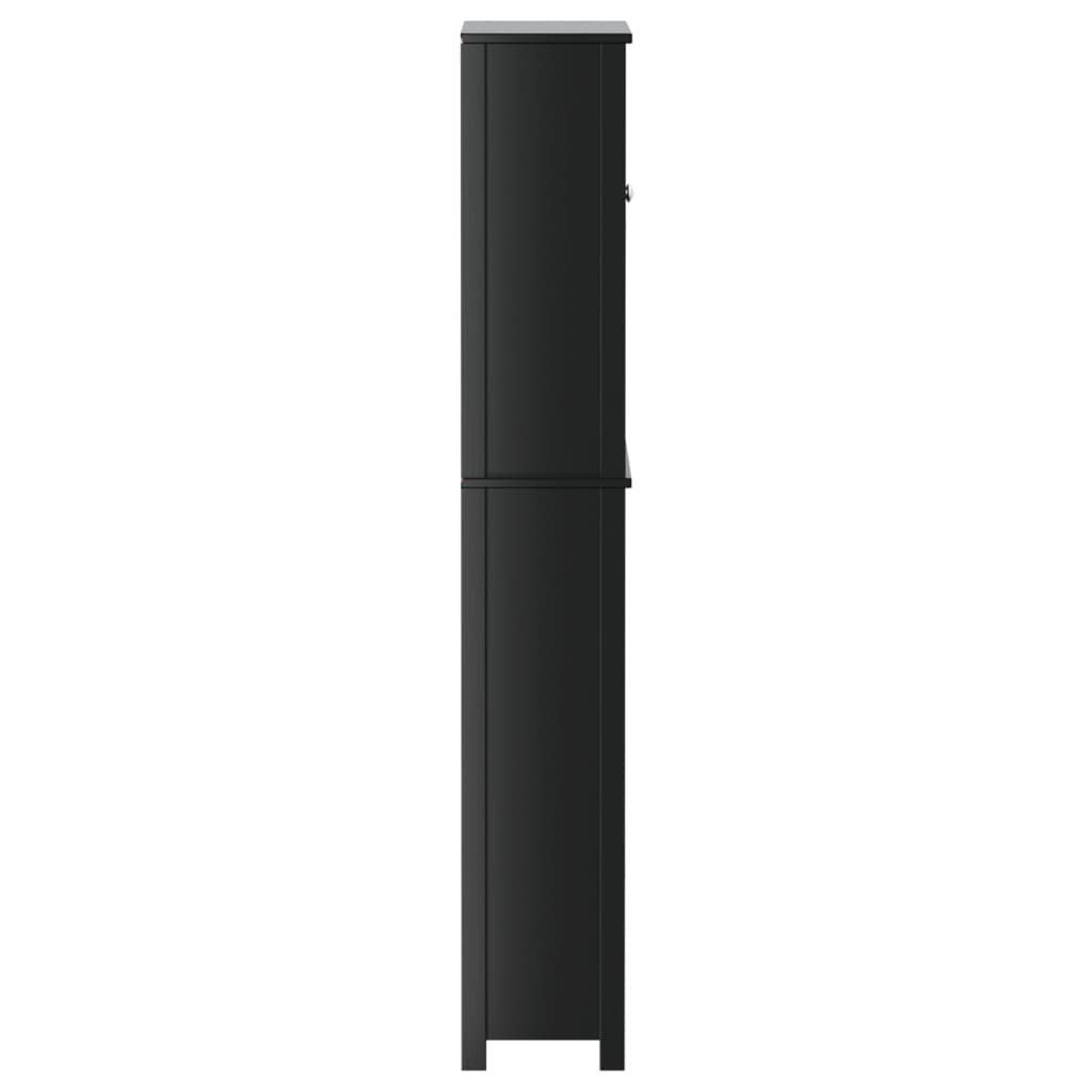 Washing Machine Cabinet BERG Black 76x27x164.5 cm Solid Wood