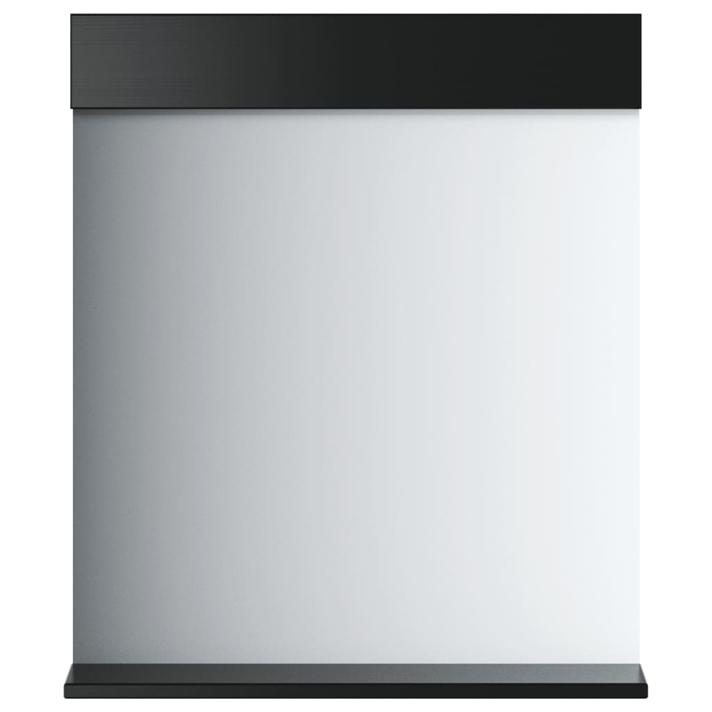 Bathroom Mirror with Shelf BERG Black 60x12x70 cm Solid Wood