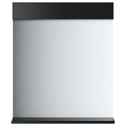 Bathroom Mirror with Shelf BERG Black 60x12x70 cm Solid Wood