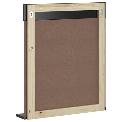Bathroom Mirror with Shelf BERG Black 60x12x70 cm Solid Wood