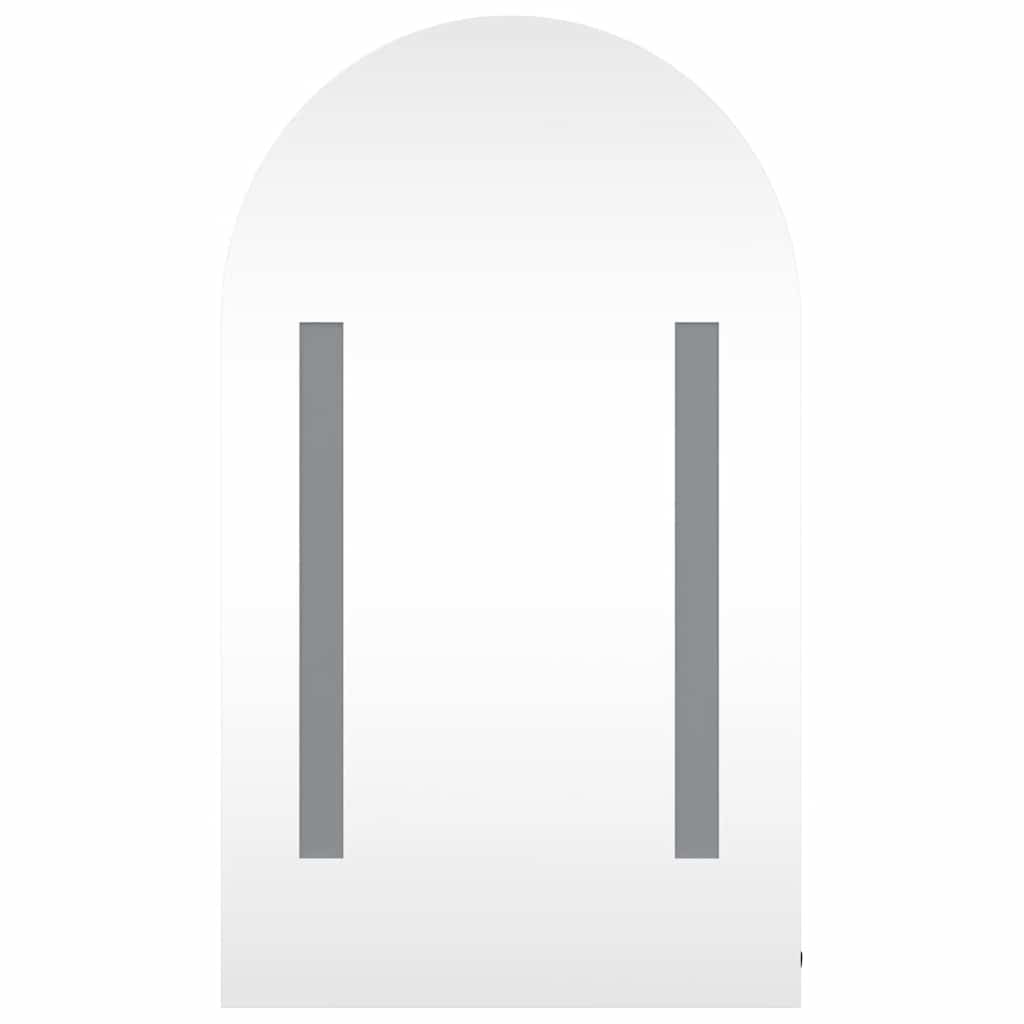 Bathroom Mirror Cabinet with LED Light Arched Black 42x13x70 cm