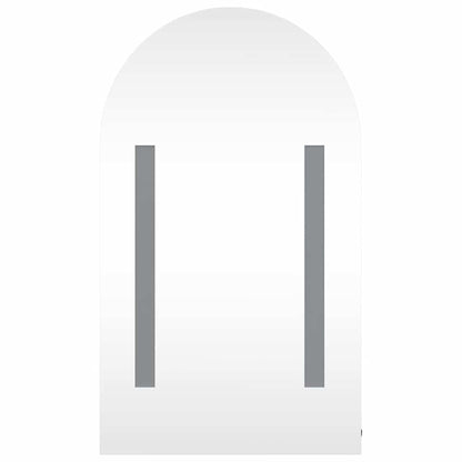 Bathroom Mirror Cabinet with LED Light Arched Black 42x13x70 cm