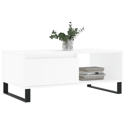 Coffee Table White 90x50x36.5 cm Engineered Wood