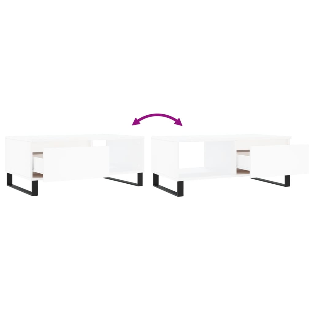 Coffee Table White 90x50x36.5 cm Engineered Wood